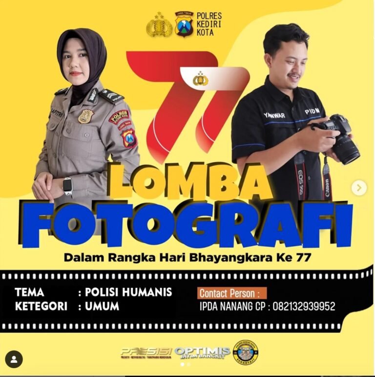 Lomba Fotografi Bertema Polisi Humas Warnai HUT Bhayangkara Ke 77 di Polres Kediri Kota