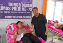 Polresta Bulungan Gelar Donor Darah Sambut HUT Humas Polri ke-73
