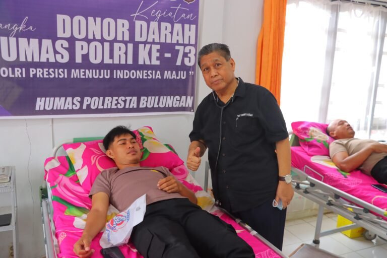 Polresta Bulungan Gelar Donor Darah Sambut HUT Humas Polri ke-73
