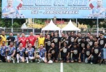 Sinergi Lewat Bola, Kapolda Metro dan Wartawan Tanding di Stadion Presisi