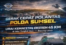 Gerak Cepat Polantas Sumsel Dalam Mengurai Kemacetan Parah Atasi Antrean 45 Km di Jakur Tungkal Jaya – Bayung Lencir